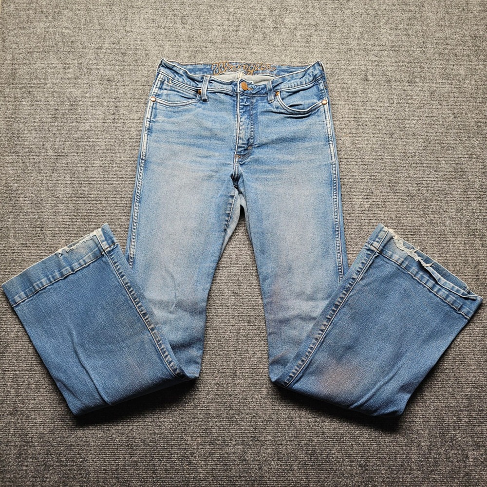 Wrangler Retro Trouser Boot Jeans Womens 11x34 Medium Wash High Rise Blue Denim